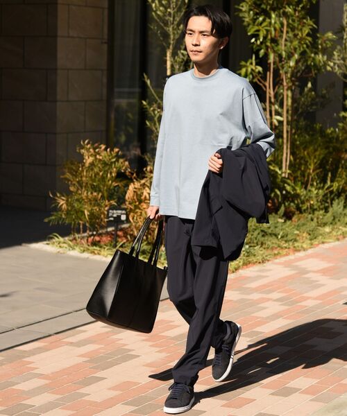 SHIPS(シップス)の「【WEB限定】SHIPS: 形態安定 防シワ加工 テレワーク ビズ リラックスフィット クルーネック Tシャツ (ロンT)(Tシャツ/カットソー・メンズ・ホワイト/チャコールグレー/ネイビー/ブルー・SMALL/MEDIUM/LARGE/X-LARGE/XX-LARGE)」の8枚目の写真
