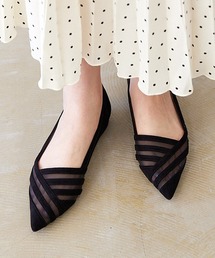 シアーコンビフラットパンプス(204-32633)JELLY BEANS(ジェリービーンズ)