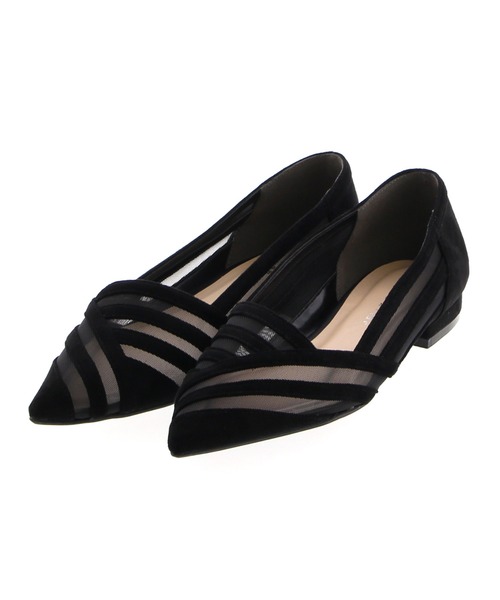 JELLY BEANS(ジェリービーンズ)の「シアーコンビフラットパンプス(204-32633)JELLY BEANS(ジェリービーンズ)(パンプス・レディース・ブラック/ベージュ/イエロー・23/24/22.5/24.5/23.5)」の12枚目の写真