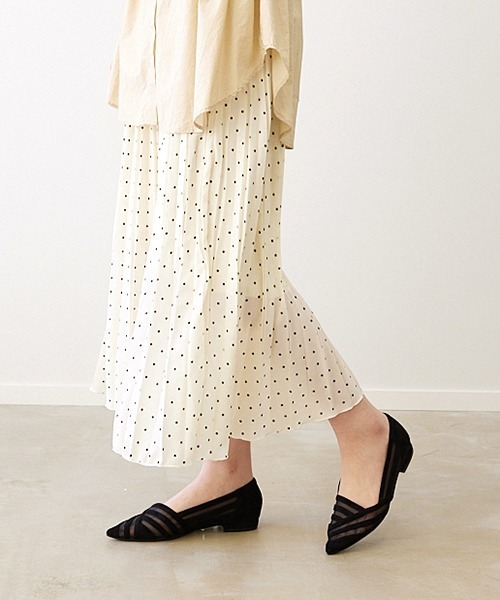 JELLY BEANS(ジェリービーンズ)の「シアーコンビフラットパンプス(204-32633)JELLY BEANS(ジェリービーンズ)(パンプス・レディース・ブラック/ベージュ/イエロー・23/24/22.5/24.5/23.5)」の8枚目の写真