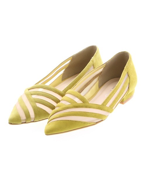 JELLY BEANS(ジェリービーンズ)の「シアーコンビフラットパンプス(204-32633)JELLY BEANS(ジェリービーンズ)(パンプス・レディース・ブラック/ベージュ/イエロー・23/24/22.5/24.5/23.5)」の15枚目の写真