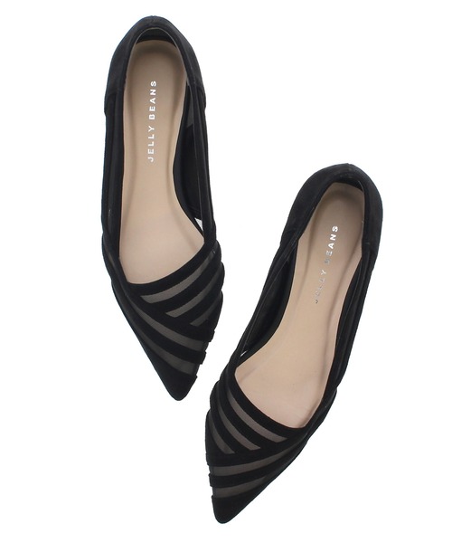 JELLY BEANS(ジェリービーンズ)の「シアーコンビフラットパンプス(204-32633)JELLY BEANS(ジェリービーンズ)(パンプス・レディース・ブラック/ベージュ/イエロー・23/24/22.5/24.5/23.5)」の16枚目の写真
