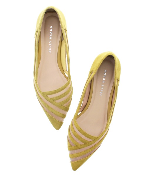 JELLY BEANS(ジェリービーンズ)の「シアーコンビフラットパンプス(204-32633)JELLY BEANS(ジェリービーンズ)(パンプス・レディース・ブラック/ベージュ/イエロー・23/24/22.5/24.5/23.5)」の17枚目の写真