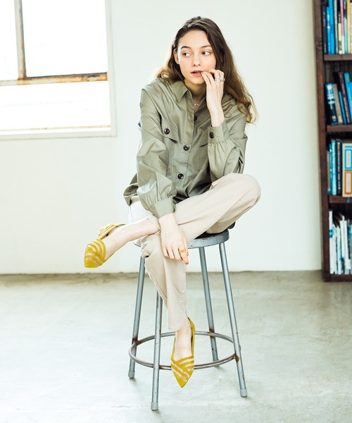 JELLY BEANS(ジェリービーンズ)の「シアーコンビフラットパンプス(204-32633)JELLY BEANS(ジェリービーンズ)(パンプス・レディース・ブラック/ベージュ/イエロー・23/24/22.5/24.5/23.5)」の21枚目の写真