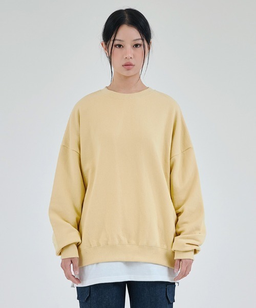 ACOVER(オコボ)の「『ACOVER/オコボ』TUMBLE SWEAT SHIRT/タンブル ロングスリーブ スウェットシャツ(スウェット・レディース・ブラック/イエロー/ネイビー/ブルー/ピンク/アイボリー/グレー/ライトグリーン・M/L)」の7枚目の写真
