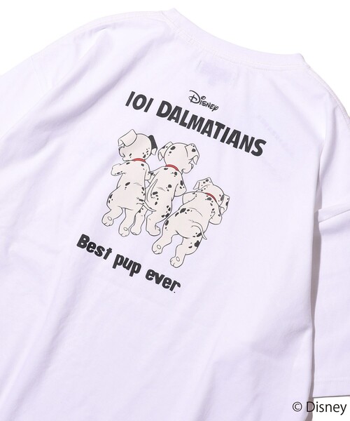 FREAK'S STORE（フリークスストア）の「WEB限定 【101 Dalmatians】FREAK'S STORE 別注 バックプリントクルーネックTシャツ/ビッグシルエット/アニメプリント（Tシャツ/カットソー・メンズ・ホワイト/ブラック/サックスブルー/ピンク・SMALL/MEDIUM/LARGE）」の2枚目の写真