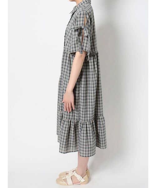 merry jenny（メリージェニー）の「スリーブリボンアシメチェックワンピース（ワンピース・レディース・ピンク/ブルー/ネイビー・FREE）」の14枚目の写真