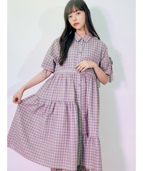 merry jenny flowercheckアシメワンピース メリージェニー merry jenny flower checkアシメワンピース