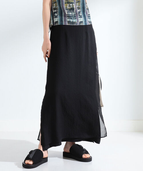 Ray BEAMS（レイビームス）の「Ray BEAMS / シャーリング レイヤー スカート（スカート・レディース・ブラック/オレンジ・1/0）」の14枚目の写真