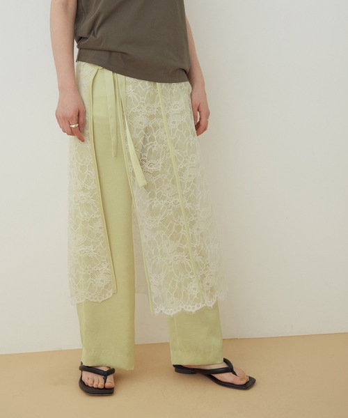 ADAM ET ROPE'(アダムエロペ)の「【SETアイテム】レース付サテンパンツ(その他パンツ・レディース・オレンジ/イエロー系その他・FREE)」の2枚目の写真