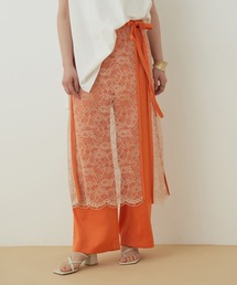 ADAM ET ROPE' | 【SETアイテム】レース付サテンパンツ(その他パンツ)