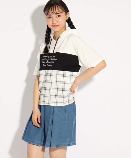 ブロッキングパーカー デニムスカート セットアップ セットアップ Pink Latte ピンクラテ のファッション通販 Zozotown