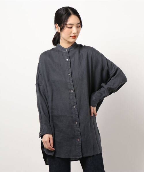 JOINT WORKS(ジョイントワークス)の「J-リネン100オーバーサイズロングシャツ(シャツ/ブラウス・レディース・チャコールグレー/モスグリーン/ホワイト系その他・FREE)」の8枚目の写真