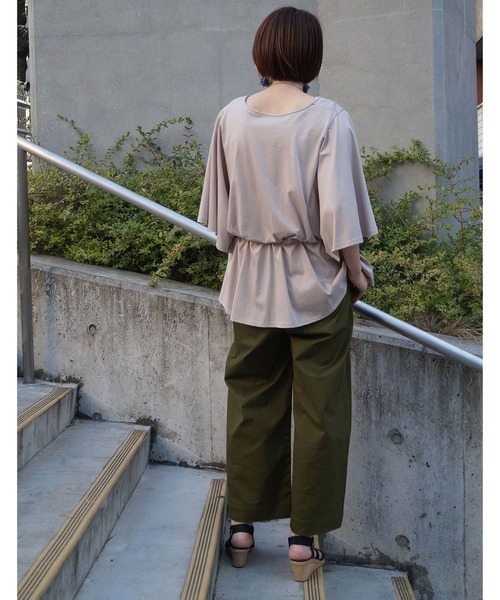 NICOLE white(ニコルホワイト)の「ワイドストレートパンツ(その他パンツ・レディース・カーキ/ベージュ/ネイビー・FREE)」の9枚目の写真