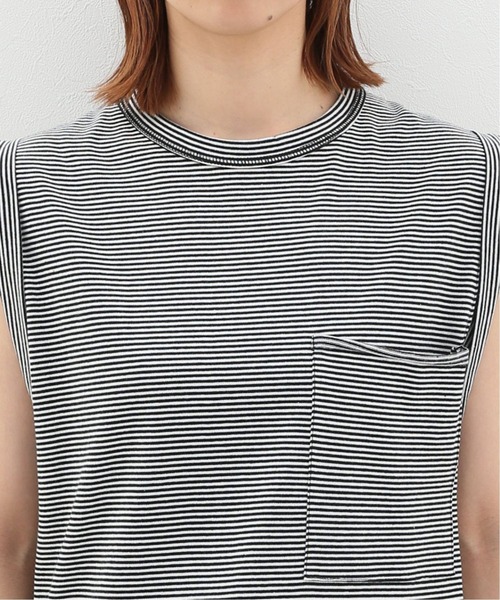 SLOBE citron.（スローブシトロン）の「SLOBE citron. BIGポッケノースリーブ【手洗い可能】◆（Tシャツ/カットソー・レディース・ホワイト/ベージュ/カーキ/ブラック系その他・FREE）」の7枚目の写真