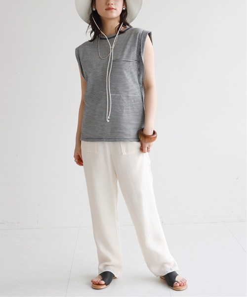 SLOBE citron.（スローブシトロン）の「SLOBE citron. BIGポッケノースリーブ【手洗い可能】◆（Tシャツ/カットソー・レディース・ホワイト/ベージュ/カーキ/ブラック系その他・FREE）」の20枚目の写真