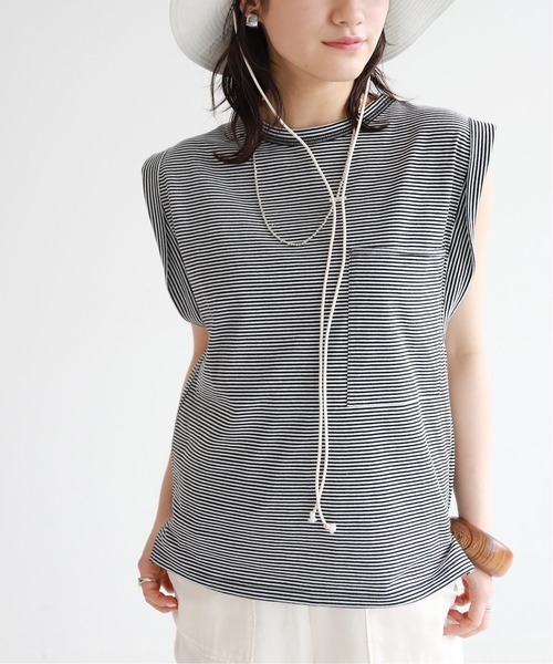 SLOBE citron.（スローブシトロン）の「SLOBE citron. BIGポッケノースリーブ【手洗い可能】◆（Tシャツ/カットソー・レディース・ホワイト/ベージュ/カーキ/ブラック系その他・FREE）」の21枚目の写真