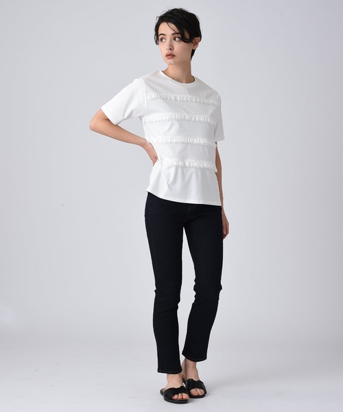 RAW FUDGE（ローファッジ）の「フリルボーダーTシャツ（Tシャツ