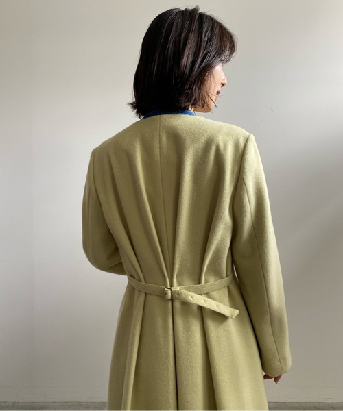 ノーカラーコート WAIST SHAPE NO COLLAR COAT