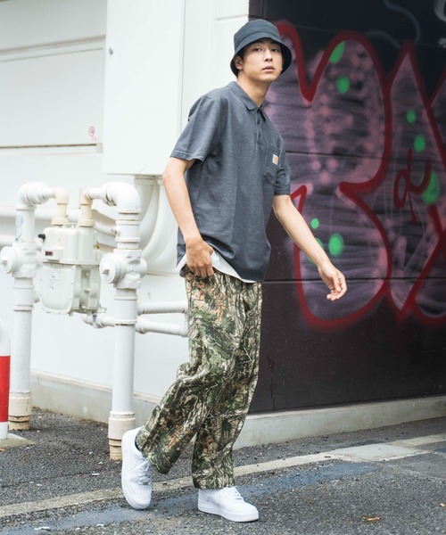 Carhartt（カーハート）の「WEGO/CARHARTT Polo半袖Tシャツ（ポロシャツ・メンズ・ブラック/ネイビー/ダークグレー/杢グレー/グリーン系その他・SMALL/MEDIUM/LARGE/X-LARGE）」の12枚目の写真