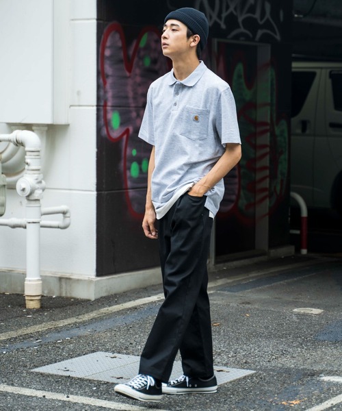 Carhartt（カーハート）の「WEGO/CARHARTT Polo半袖Tシャツ（ポロシャツ・メンズ・ブラック/ネイビー/ダークグレー/杢グレー/グリーン系その他・SMALL/MEDIUM/LARGE/X-LARGE）」の14枚目の写真