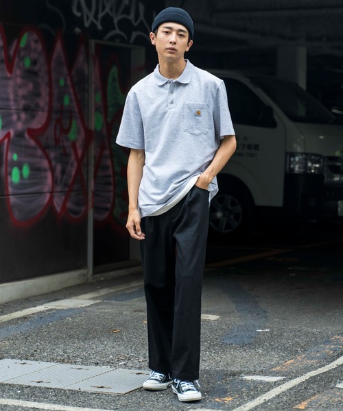 Carhartt（カーハート）の「WEGO/CARHARTT Polo半袖Tシャツ（ポロシャツ・メンズ・ブラック/ネイビー/ダークグレー/杢グレー/グリーン系その他・SMALL/MEDIUM/LARGE/X-LARGE）」の15枚目の写真