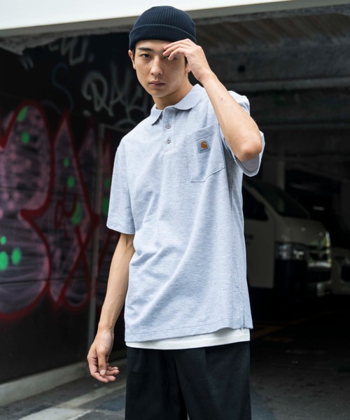 Carhartt（カーハート）の「WEGO/CARHARTT Polo半袖Tシャツ（ポロシャツ・メンズ・ブラック/ネイビー/ダークグレー/杢グレー/グリーン系その他・SMALL/MEDIUM/LARGE/X-LARGE）」の16枚目の写真