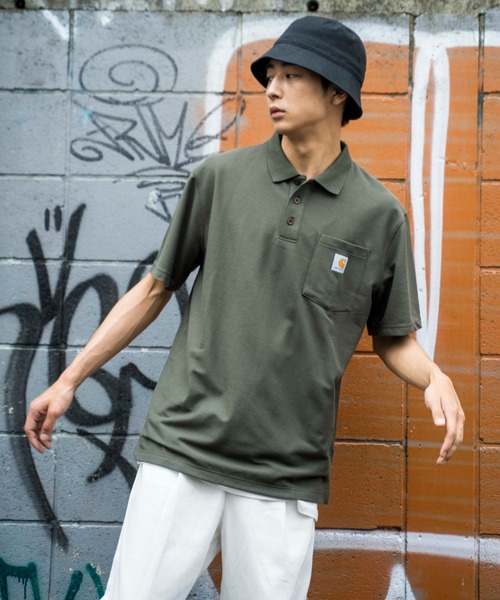 Carhartt（カーハート）の「WEGO/CARHARTT Polo半袖Tシャツ（ポロシャツ・メンズ・ブラック/ネイビー/ダークグレー/杢グレー/グリーン系その他・SMALL/MEDIUM/LARGE/X-LARGE）」の19枚目の写真
