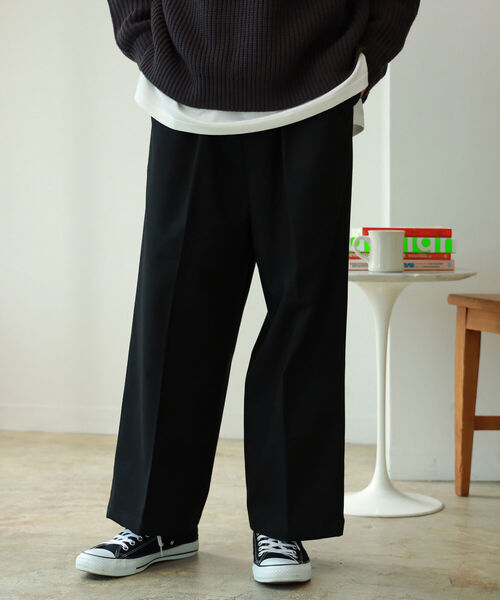 BeAMS DOT（ビームスドット）の「【WEB限定】BeAMS DOT / ワイド センタープレスパンツ（スラックス・メンズ・ブラック/オフホワイト/ブルー系その他・SMALL/MEDIUM/LARGE）」の3枚目の写真