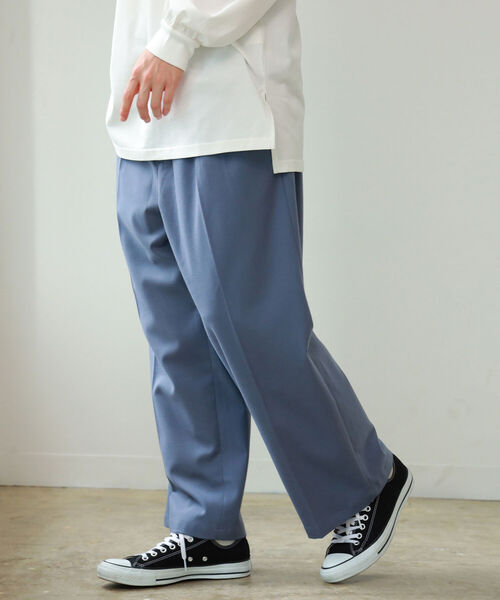 BeAMS DOT（ビームスドット）の「【WEB限定】BeAMS DOT / ワイド センタープレスパンツ（スラックス・メンズ・ブラック/オフホワイト/ブルー系その他・SMALL/MEDIUM/LARGE）」の7枚目の写真