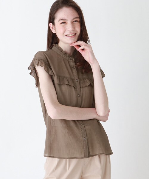 DRESKIP（ドレスキップ）の「◆楊柳フリルブラウス（シャツ/ブラウス・レディース・ブラック/ブラウン系その他2/オフホワイト・02/03）」の3枚目の写真