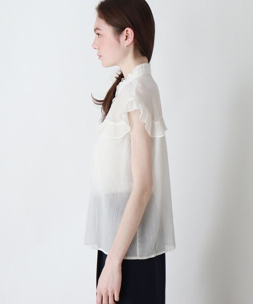 DRESKIP（ドレスキップ）の「◆楊柳フリルブラウス（シャツ/ブラウス・レディース・ブラック/ブラウン系その他2/オフホワイト・02/03）」の5枚目の写真