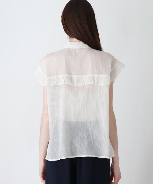 DRESKIP（ドレスキップ）の「◆楊柳フリルブラウス（シャツ/ブラウス・レディース・ブラック/ブラウン系その他2/オフホワイト・02/03）」の6枚目の写真