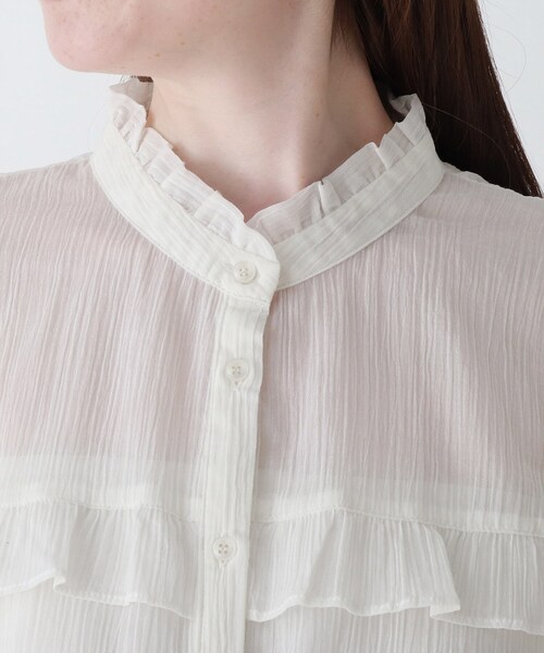 DRESKIP（ドレスキップ）の「◆楊柳フリルブラウス（シャツ/ブラウス・レディース・ブラック/ブラウン系その他2/オフホワイト・02/03）」の7枚目の写真