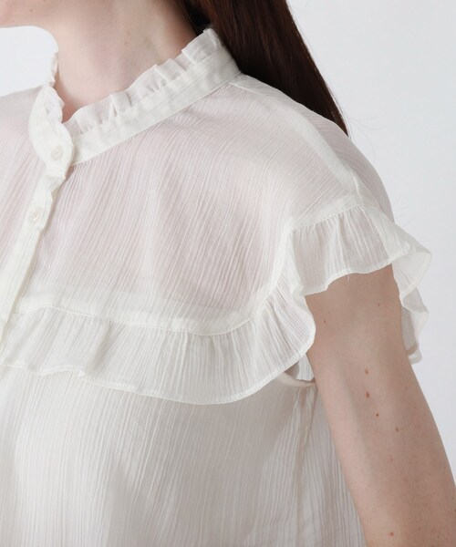 DRESKIP（ドレスキップ）の「◆楊柳フリルブラウス（シャツ/ブラウス・レディース・ブラック/ブラウン系その他2/オフホワイト・02/03）」の8枚目の写真