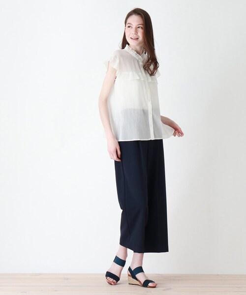 DRESKIP（ドレスキップ）の「◆楊柳フリルブラウス（シャツ/ブラウス・レディース・ブラック/ブラウン系その他2/オフホワイト・02/03）」の11枚目の写真