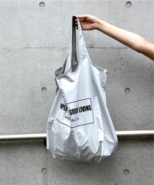 AMERICAN RAG CIE（アメリカンラグシー）の「ポータブルエコバッグ（エコバッグ/サブバッグ・レディース・ダークグリーン/ダークブルー/サックスブルー/オレンジ/ブルー/グレー/ライラック/レッド/ブルーグリーン/ライトグレー/ボルドー/イエロー・FREE）」の3枚目の写真