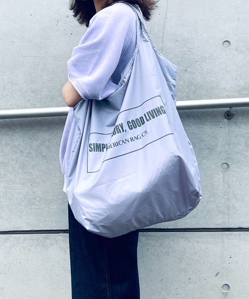 AMERICAN RAG CIE（アメリカンラグシー）の「ポータブルエコバッグ（エコバッグ/サブバッグ・レディース・ダークグリーン/ダークブルー/サックスブルー/オレンジ/ブルー/グレー/ライラック/レッド/ブルーグリーン/ライトグレー/ボルドー/イエロー・FREE）」の21枚目の写真