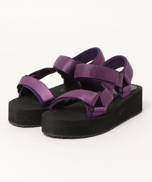 koe（コエ）の「厚底ベルクロスポーツサンダル*（サンダル・レディース・ホワイト/パープル/ブラック/ベージュ・M/L）」の4枚目の写真