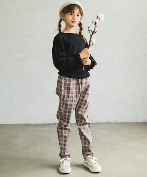 pairmanon(ペアマノン)の「【ママとおそろい】 ガールズパフスリーブ長袖ニットプルオーバー(ニット/セーター・キッズ・ミント/ブラック/アイボリー/モカ・140/150/120/100/130/110/90)」の12枚目の写真