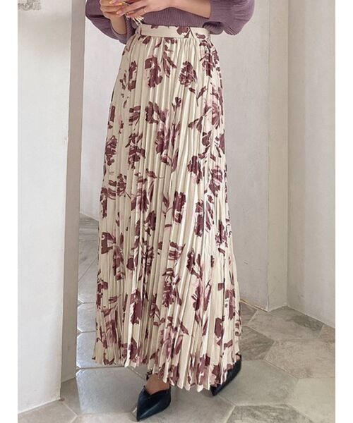 RESEXXY（リゼクシー）の「クリンクルフレアスカート（スカート・レディース・ブラウン/アイボリー/ネイビー・FREE）」の2枚目の写真