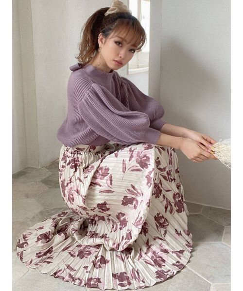 RESEXXY（リゼクシー）の「クリンクルフレアスカート（スカート・レディース・ブラウン/アイボリー/ネイビー・FREE）」の8枚目の写真