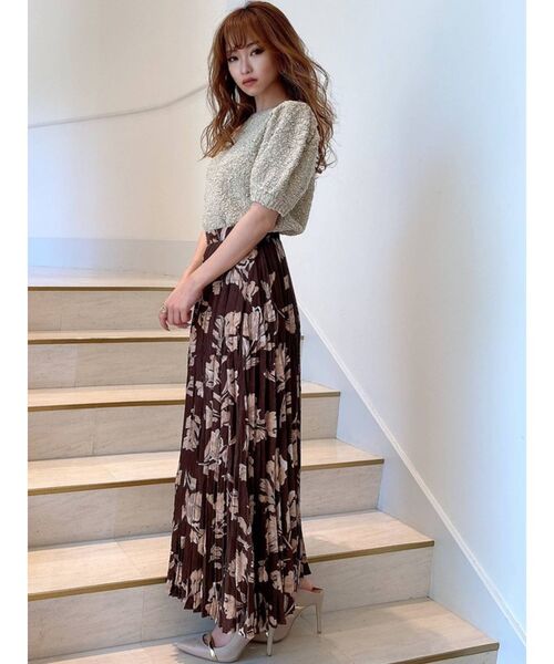 RESEXXY（リゼクシー）の「クリンクルフレアスカート（スカート・レディース・ブラウン/アイボリー/ネイビー・FREE）」の16枚目の写真