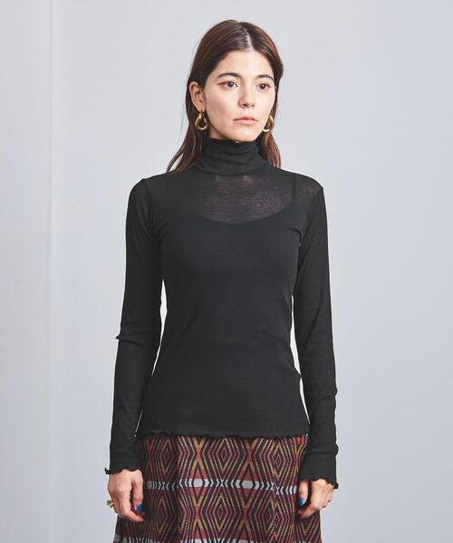 UNITED ARROWS（ユナイテッドアローズ）の「UWSC テレコ リブ ハイネック カットソー †（Tシャツ/カットソー・レディース・ブラック/オフホワイト/ライム/ピンク・FREE）」の17枚目の写真