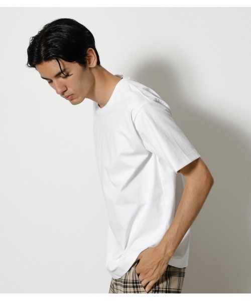 AZUL by moussy(アズールバイマウジー)の「ARCTIC FEEL C/N TEE/アークティックフィールクルーネックTシャツ(Tシャツ/カットソー・メンズ・ベージュ系その他/ホワイト/ブラック・LARGE/MEDIUM)」の9枚目の写真