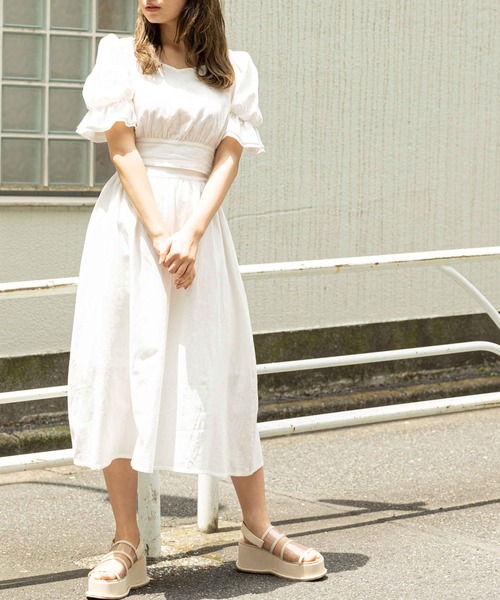 OLIVE des OLIVE（オリーブデオリーブ）の「ダブルフロントセットアップ（ワンピース・レディース・オフホワイト/ブラック/ラベンダー・FREE）」の15枚目の写真