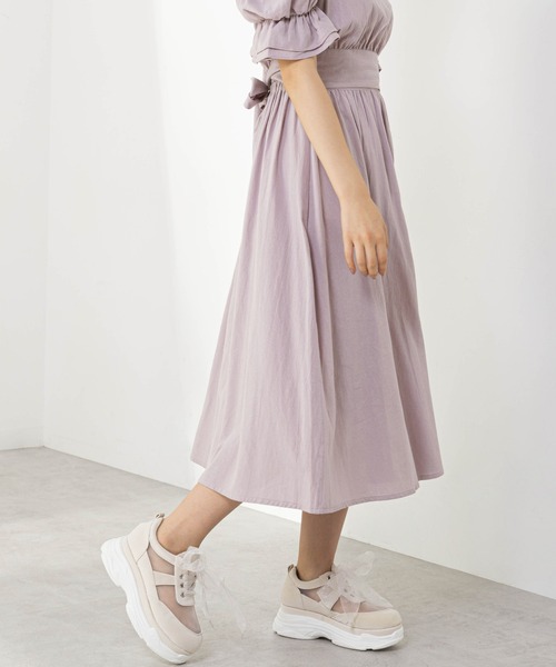 OLIVE des OLIVE（オリーブデオリーブ）の「ダブルフロントセットアップ（ワンピース・レディース・オフホワイト/ブラック/ラベンダー・FREE）」の6枚目の写真