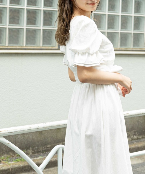 OLIVE des OLIVE（オリーブデオリーブ）の「ダブルフロントセットアップ（ワンピース・レディース・オフホワイト/ブラック/ラベンダー・FREE）」の10枚目の写真