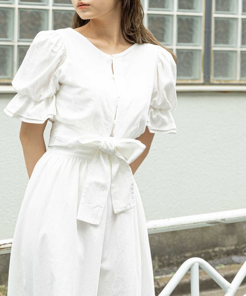 OLIVE des OLIVE（オリーブデオリーブ）の「ダブルフロントセットアップ（ワンピース・レディース・オフホワイト/ブラック/ラベンダー・FREE）」の21枚目の写真