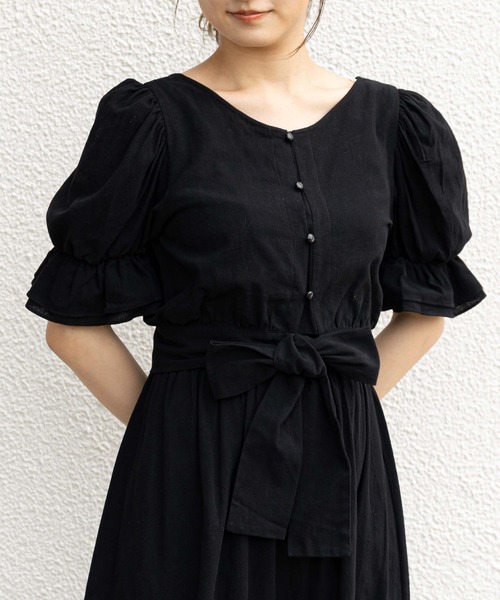 OLIVE des OLIVE（オリーブデオリーブ）の「ダブルフロントセットアップ（ワンピース・レディース・オフホワイト/ブラック/ラベンダー・FREE）」の14枚目の写真